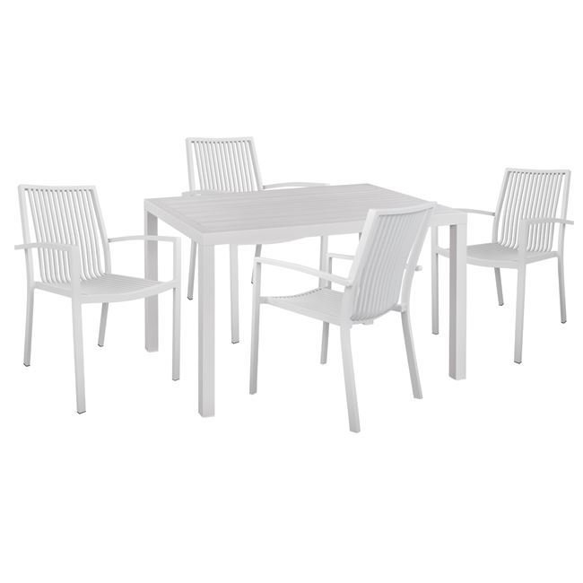 Градински комплект, HM10521, Бял, Няма, 120х80х75.5см.