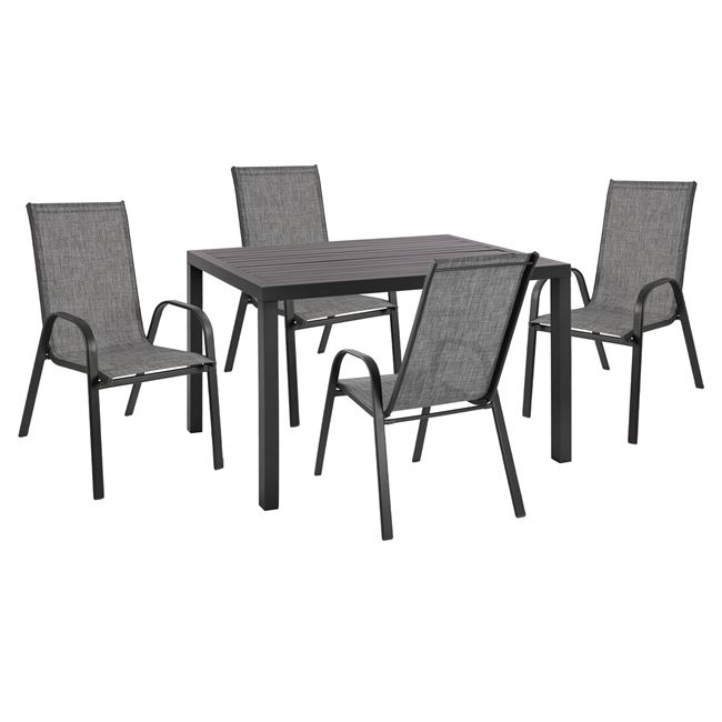Комплект, Armchairs Leon HM10525, Сив, Метал, 120х80х75.5см.