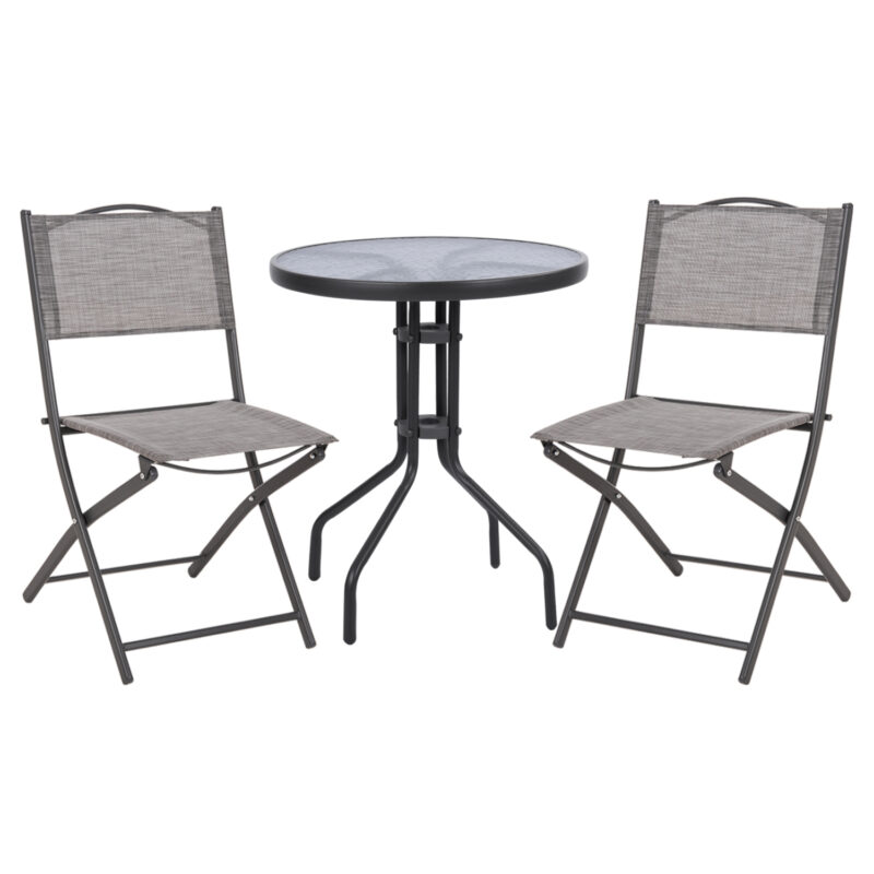 Градински комплект, HM21037, Сив, Пластмаса