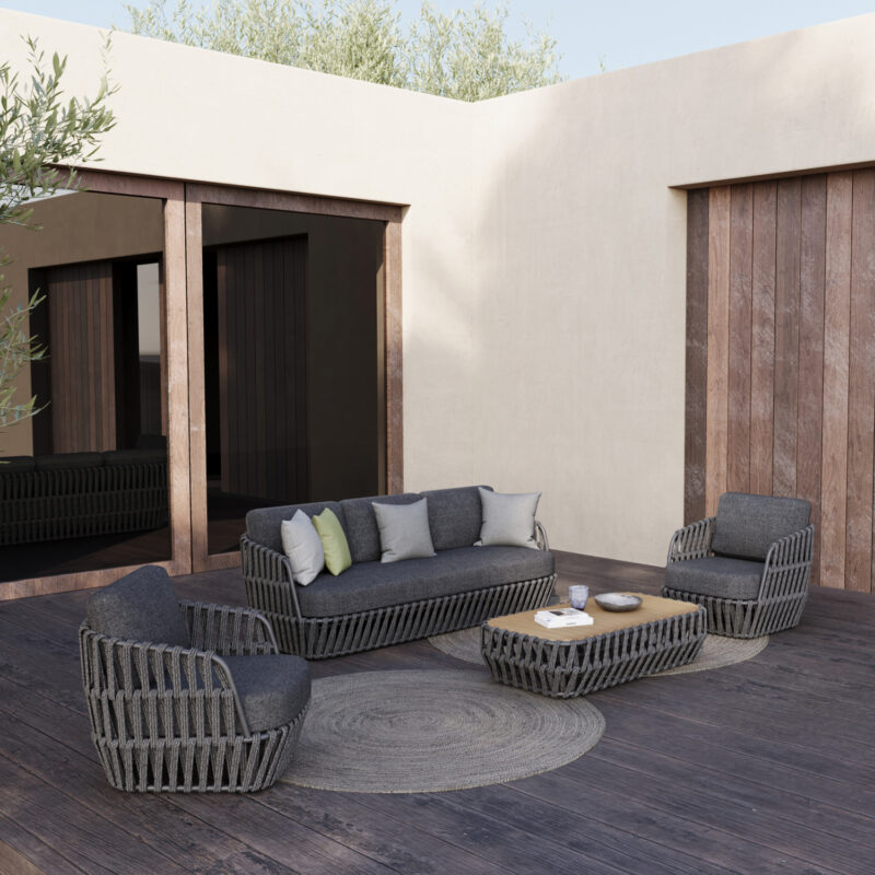 Градински комплект, HM6208.01, Натурален, Дърво