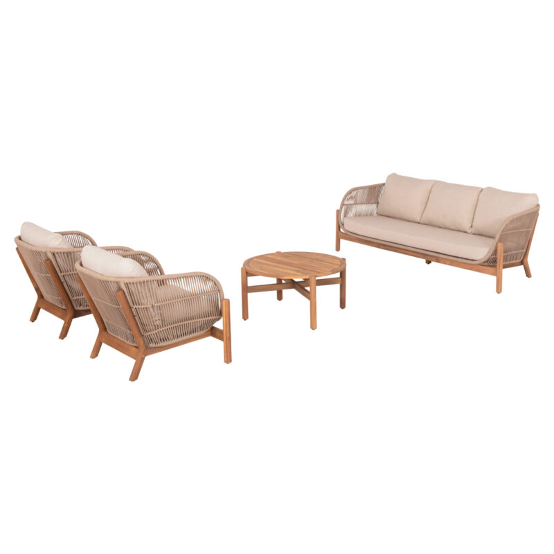 Градински комплект, HM6219, Натурален, Дърво