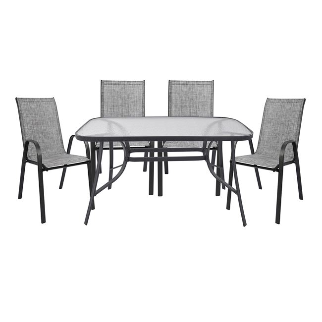 Градински комплект, HM5200.01+HM5106.01, Сив, Пластмаса