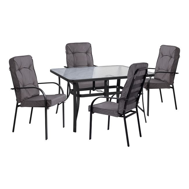 Градински комплект, HM10562.01, Сив, Метал, 150х90х72см.