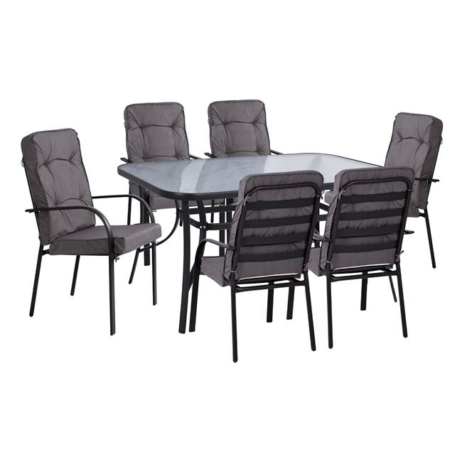 Градински комплект, HM10561.01, Сив, Метал, 150х90х72см.