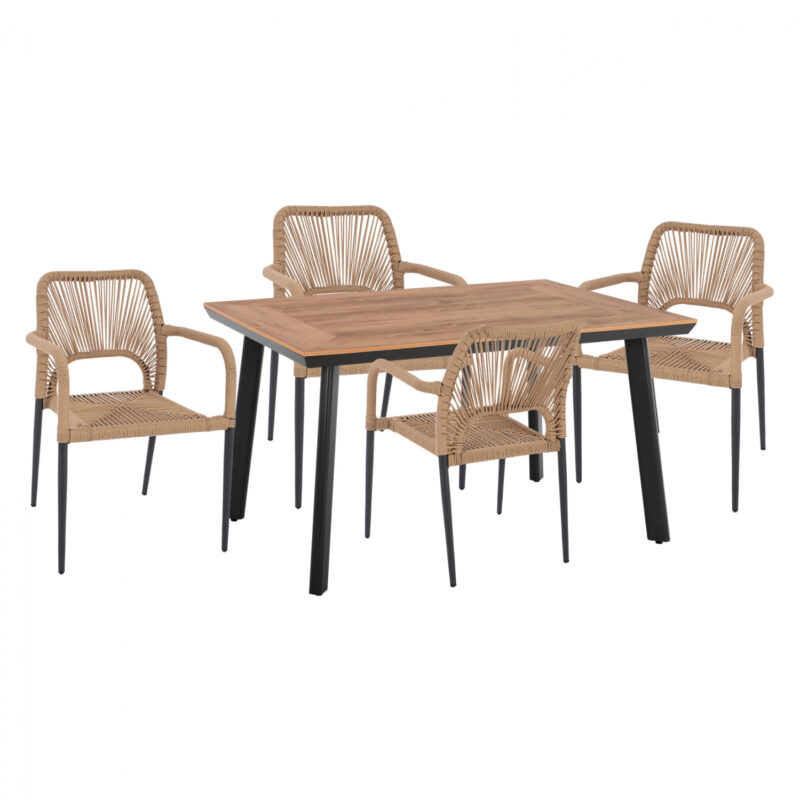 Градински комплект, 5562.02 + 5771.02, Антрацит, Въже, 120х80см.