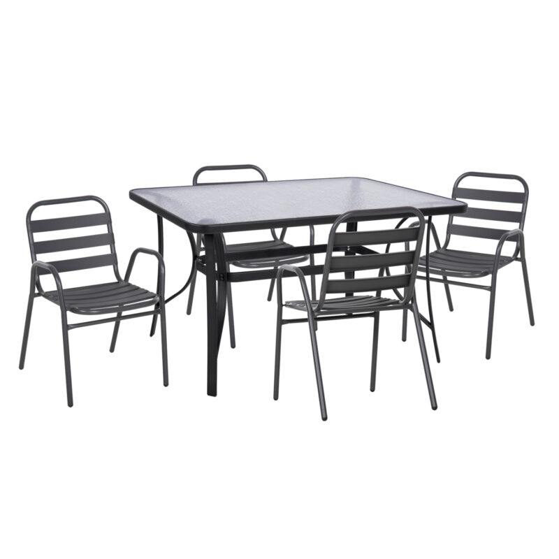 Градински комплект, Prelude, Сив, Пластмаса