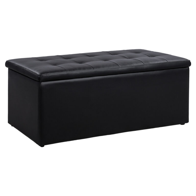 Табуретка, Triscube, Черен, Изкуствена кожа, 121х51.5х50см.