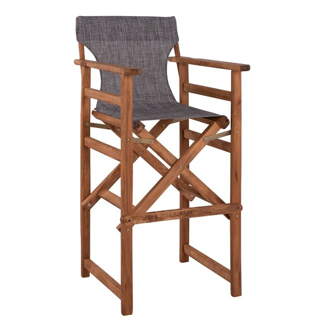 Бар стол, Director’s Walnut with pillow pvc grey HM10374.10, Орех, Пластмаса