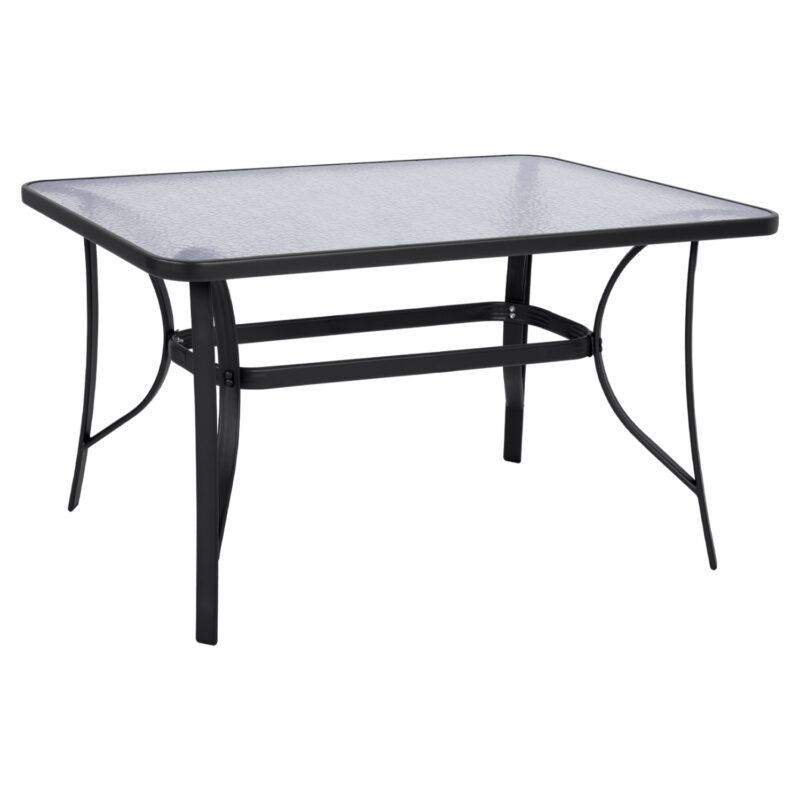 Маса, HM5106.01, Червен, Стъкло, 140х80х72см.