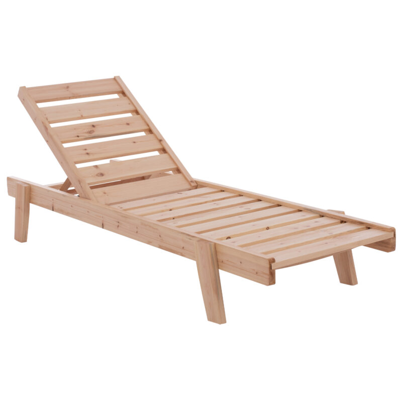 Шезлонг, HM11643, Натурален, Дърво, 67х200х83см.