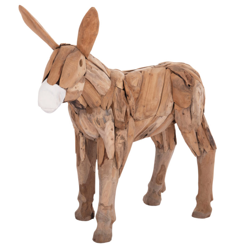 Декорация, DECORATIVE DONKEY, Натурален, Дърво, 103х33х99см.