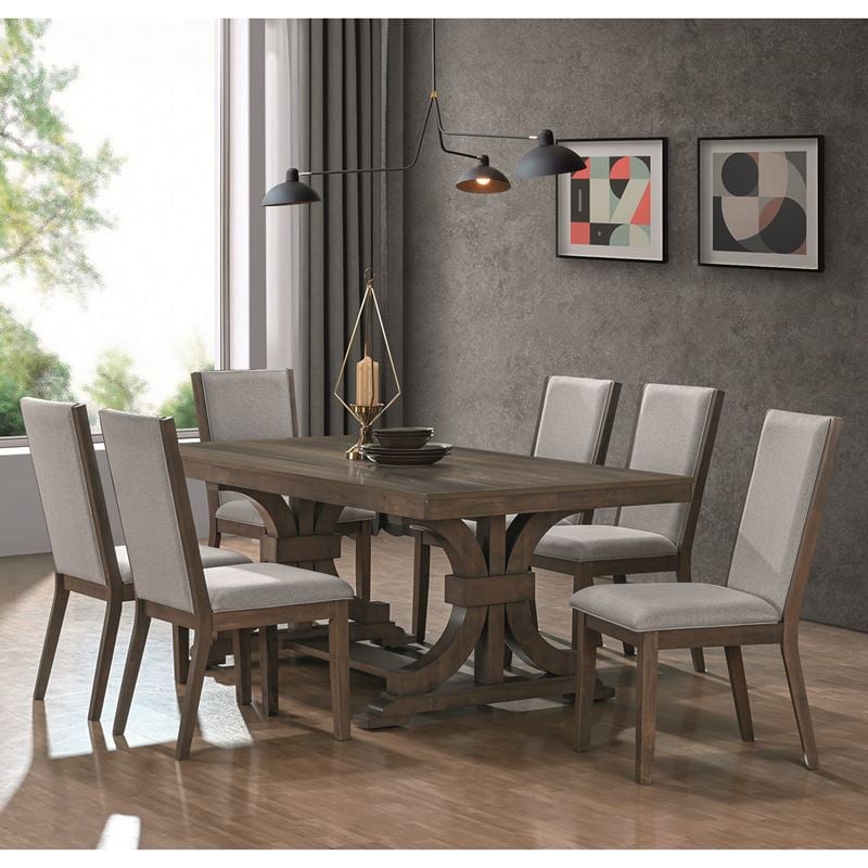 Трапезен комплект, KING, Орех, Дърво, 200х100см.