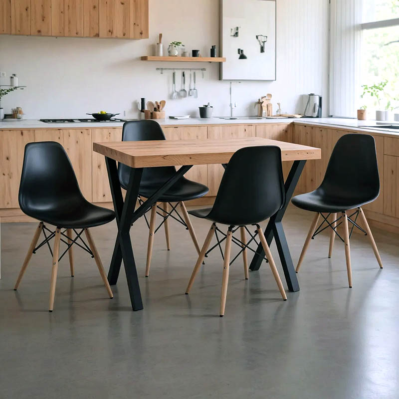 Трапезен комплект,200-001335, Черен, Пдч, 44х40х92см.