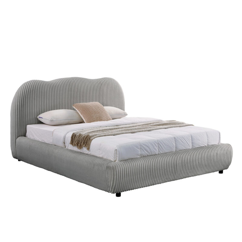 Легло, KALLY, Сив, Текстил, 160х200см.