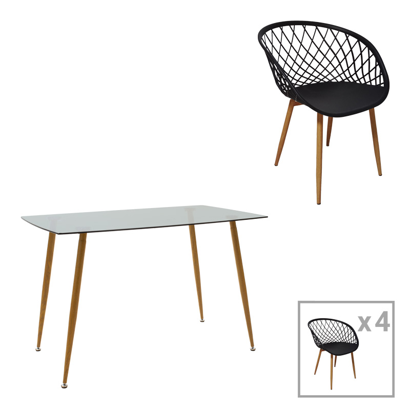 Комплект маса, Chloe-Ezra, Антрацит, Пластмаса, 120х70х75см.