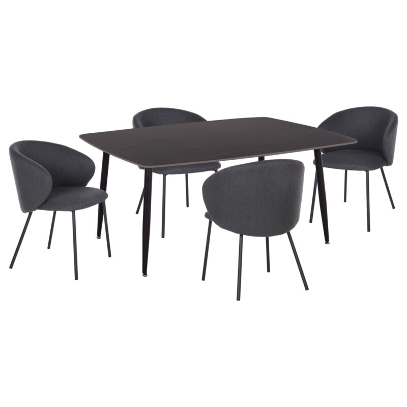 Трапезен комплект, RAVEN HM21069.02, Черен, Керамика