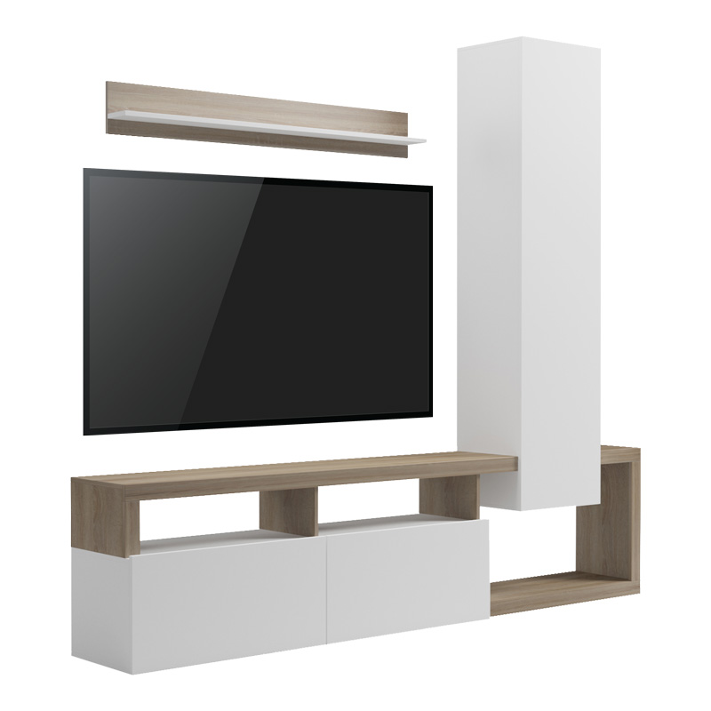 Комплект за всекидневна стая, Leganto, Сонома, Пдч, 220.5х35х197.5см.