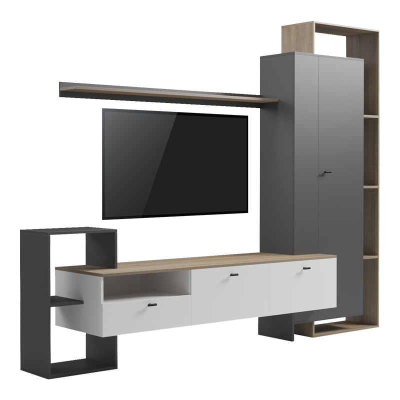 Комплект за всекидневна стая, Ferefia, Сонома, Пдч, 240х45.5х189.5см.