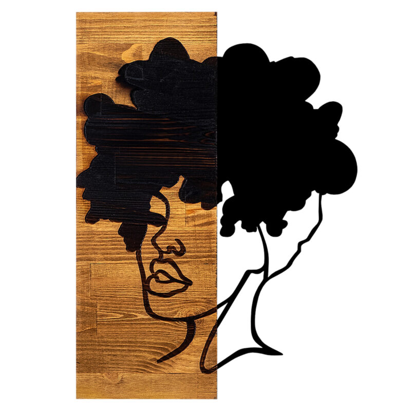 Декорация, WOMAN FIGURE, Натурален, Дърво, 35х3см.