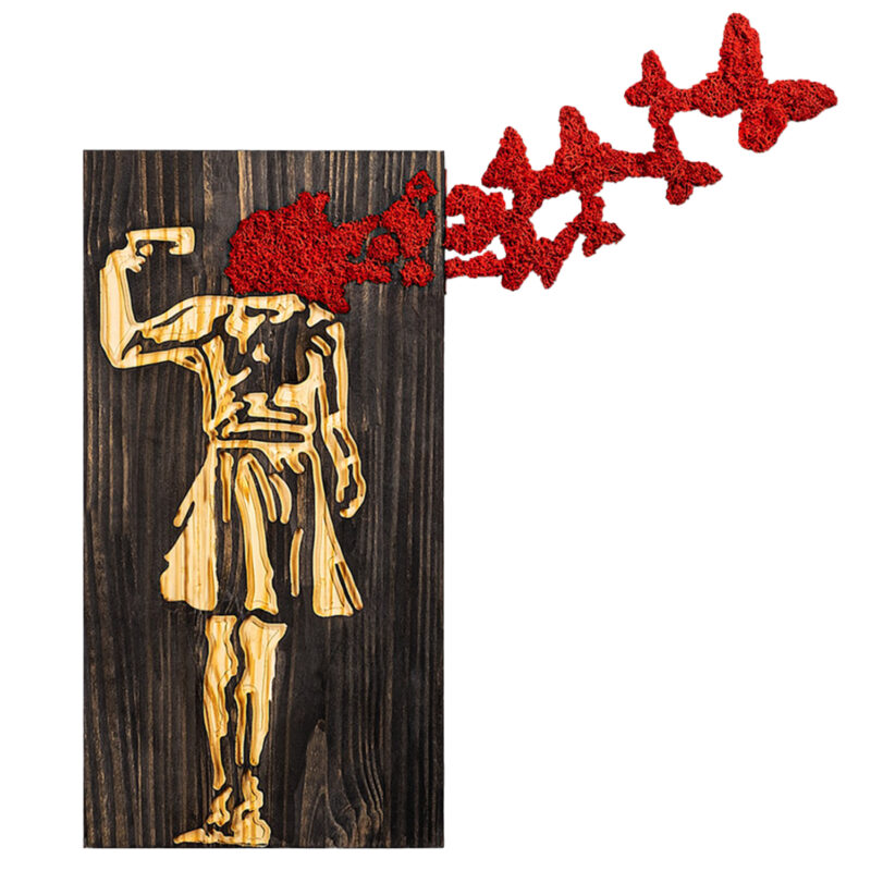 Декорация, GIRL FIGURE, Натурален, Дърво, 62х3х70см.