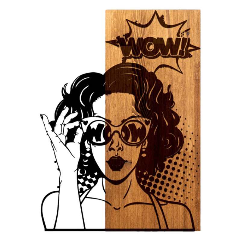 Декорация, WOMAN FIGURE, Черен, Дърво, 42х3х58см.