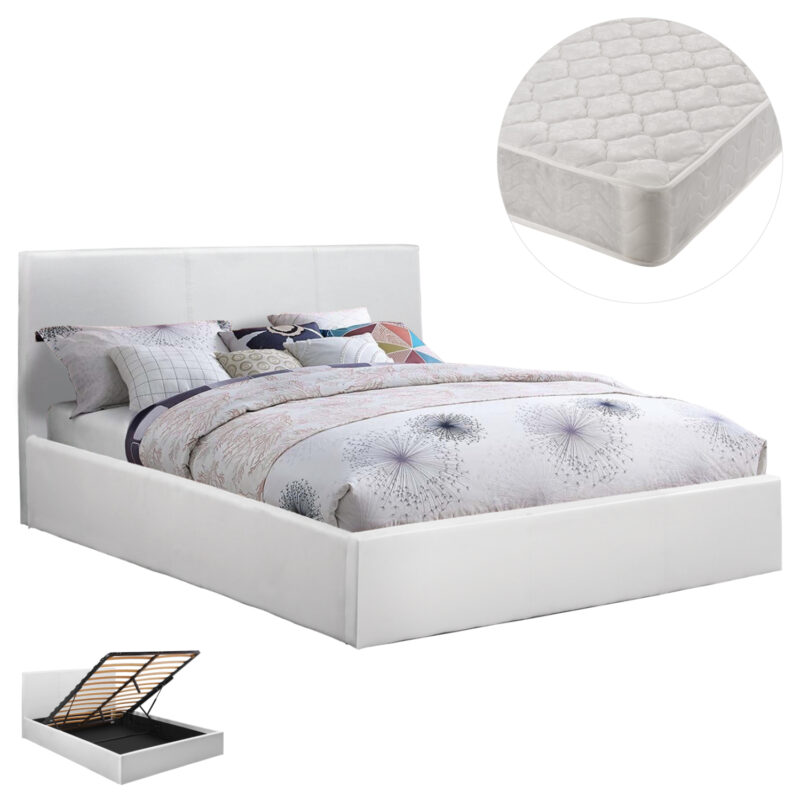 Легло, Bobbi, Бял, Изкуствена кожа, 150х200см.