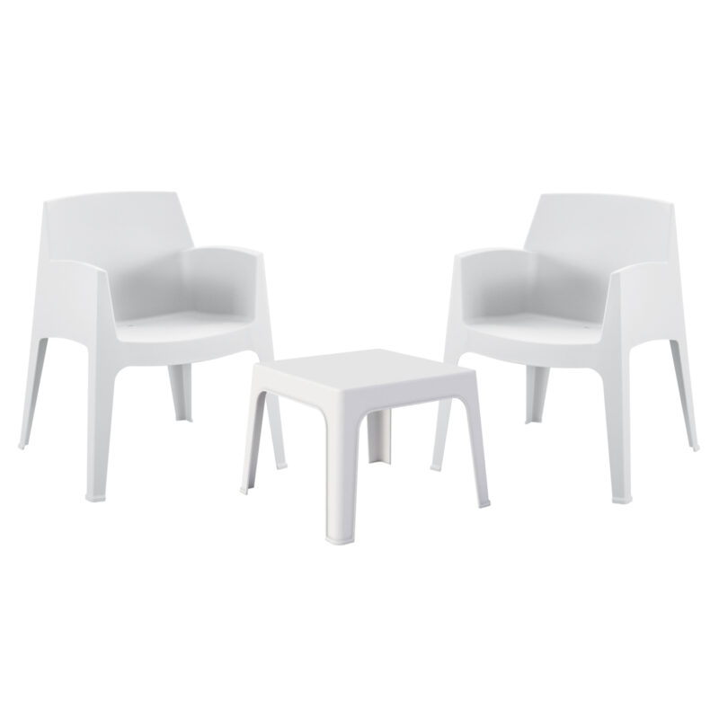 Градински комплект, HM21267.01, Бял, Пластмаса