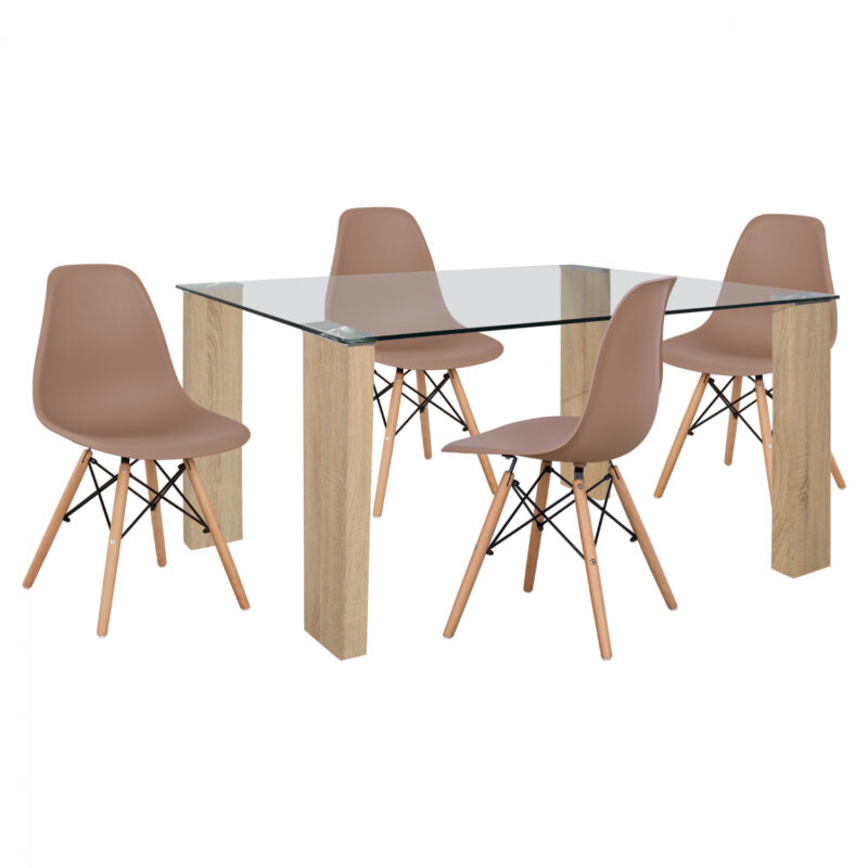 Трапезен комплект, Morgan, Капучино, 44х40х92см.