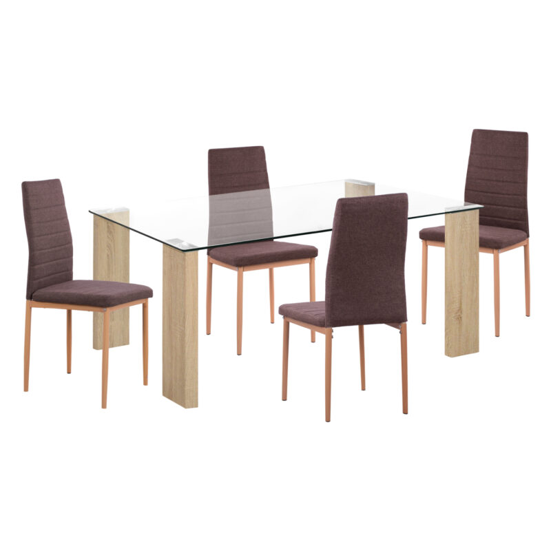 Трапезен комплект, LADY, Кафяв, Текстил