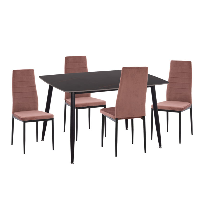 Трапезен комплект, HM21264.02, Розов, Кадифе