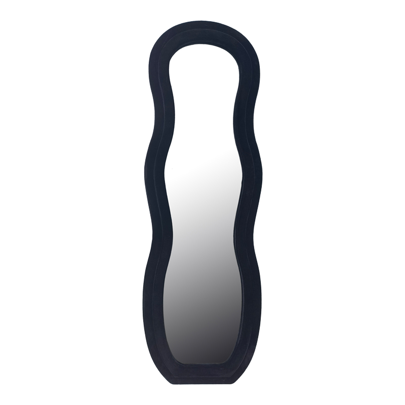 Огледало, Glinde Inart velvet, Черен, Кадифе, 90х3.5х150см.