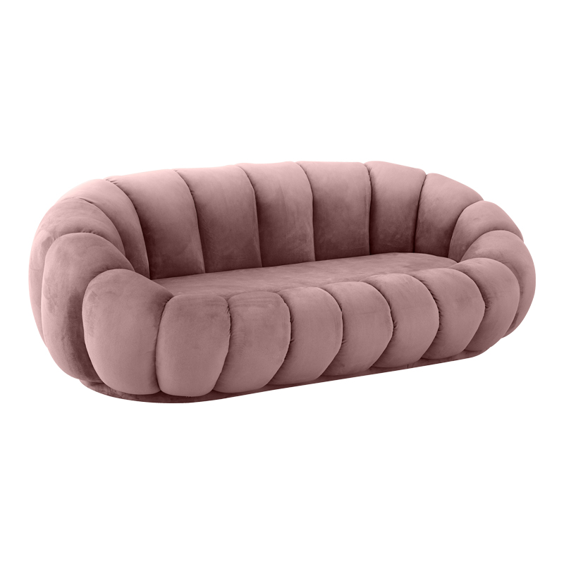 Диван, Embrace, Розов, Кадифе, 180х105х65см.