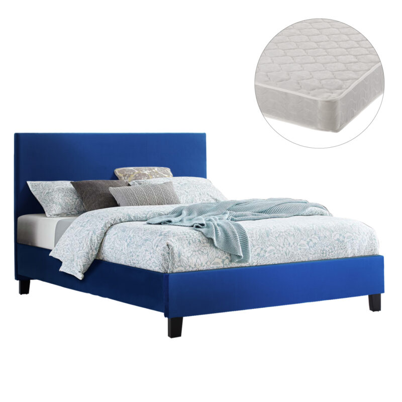 Легло, BECCA, Син, Кадифе, 150х200см.