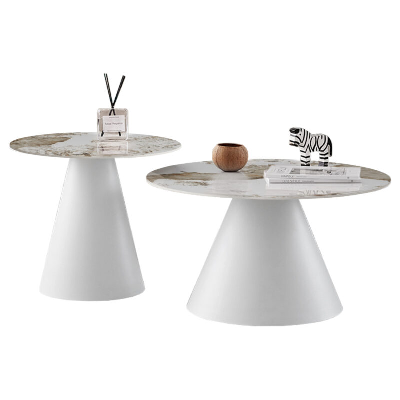 Холни маси, HM18307.01, Бял, Метал, Φ50см & Φ70см.