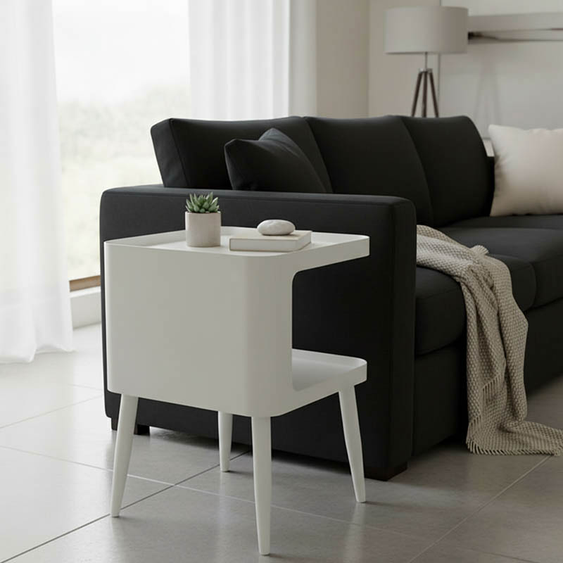 Нощно шкафче, Cubino, Кремав, Метал, 35х35х50см.