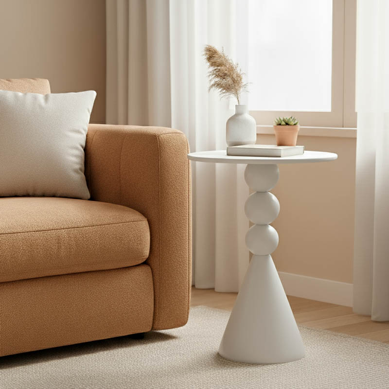 Маса, Bilane, Бял, Метал, 39х39х55см.