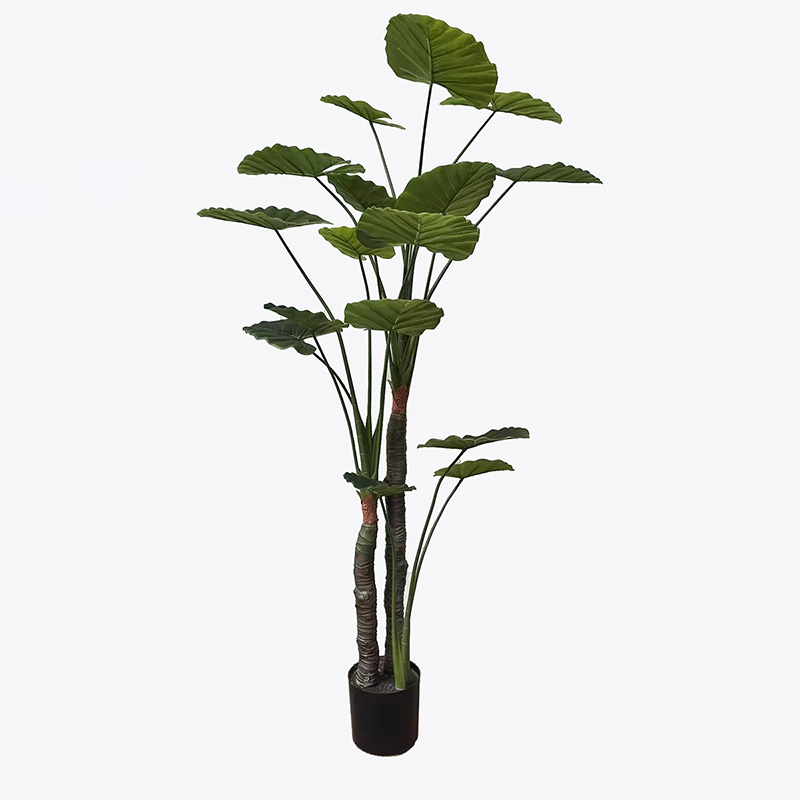 Изкуствено растение, Taro Plant Inart, Зелен, Пластмаса, 90х90х180см.