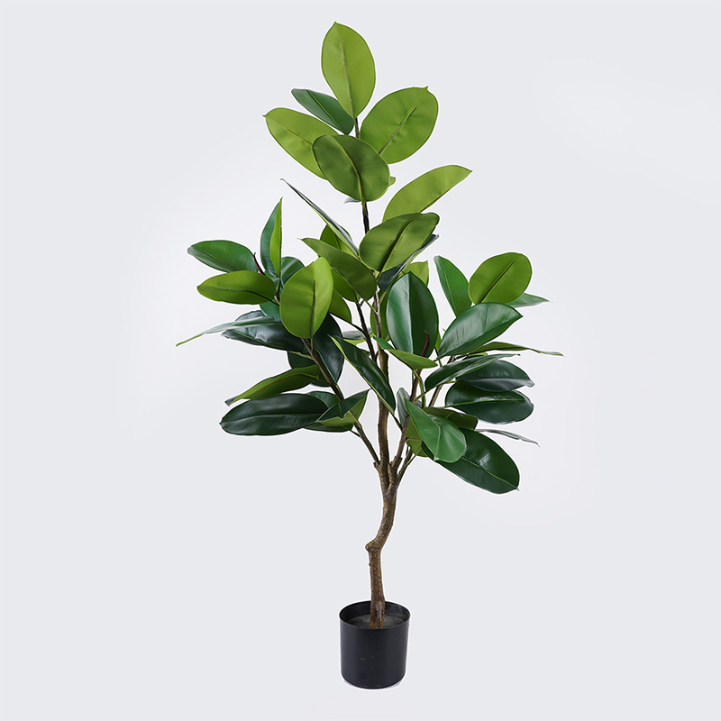 Изкуствено растение, Ficus Lyrata, Зелен, Пластмаса, 70х70х130см.