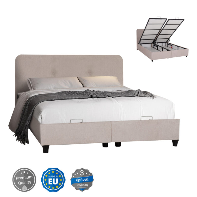 Легло, DOLORES, Бежов, Текстил, 160х200см.