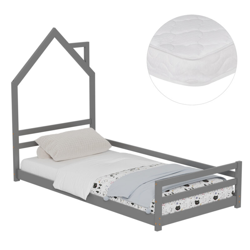 Легло, HM21301.01, Сив, Чам, 90х190см.