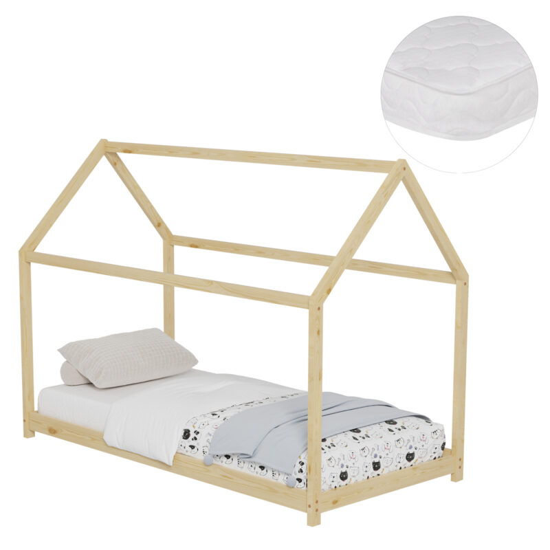 Легло, HM21302, Натурален, Чам, 90х190см.