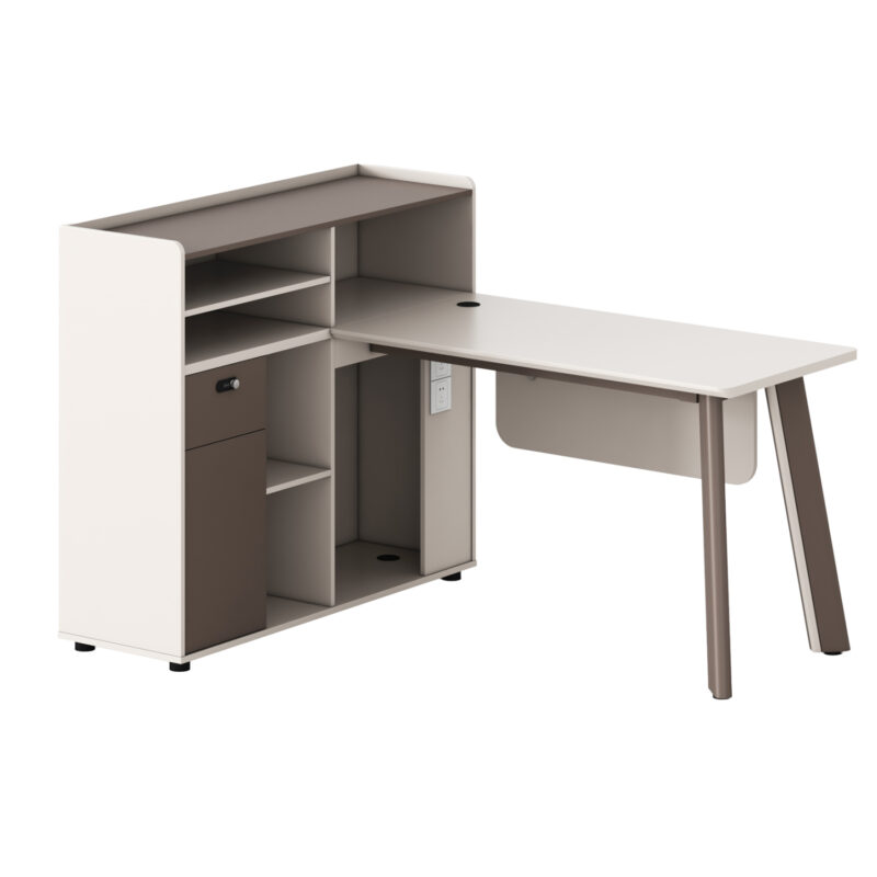 Офис бюро, NEWLINE, Ляво, Кремав, ПДЧ, 160х120х105см.