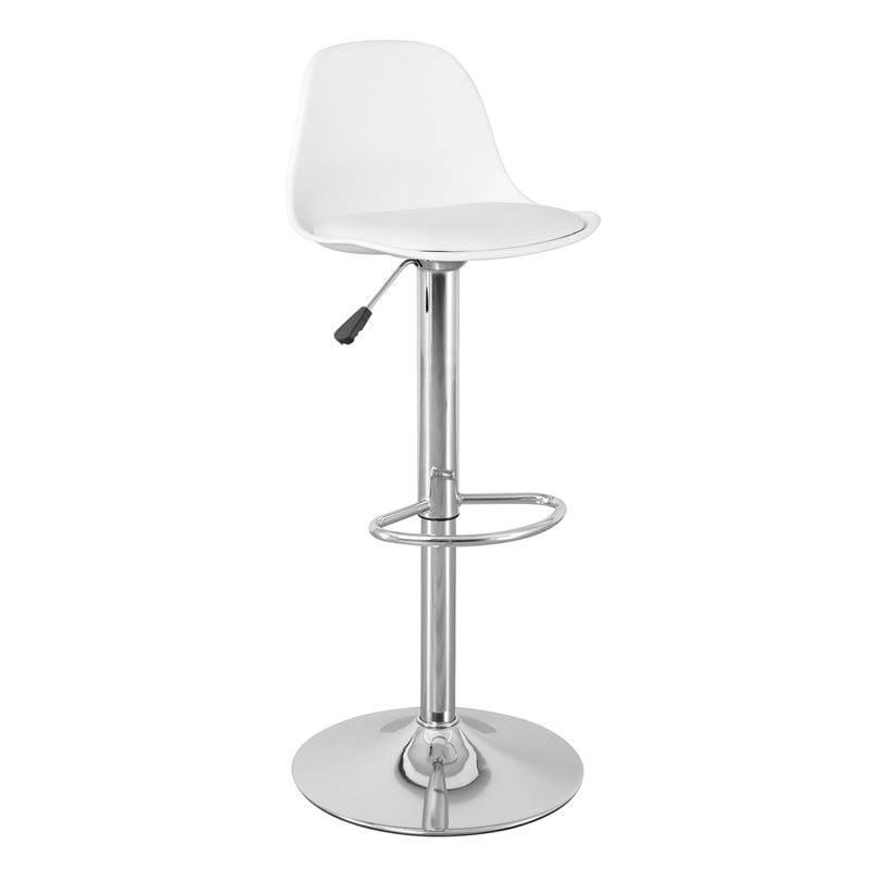 Бар стол, OΕ-00024670, Бял, Метал/Полипропилен, 41х40х89см.