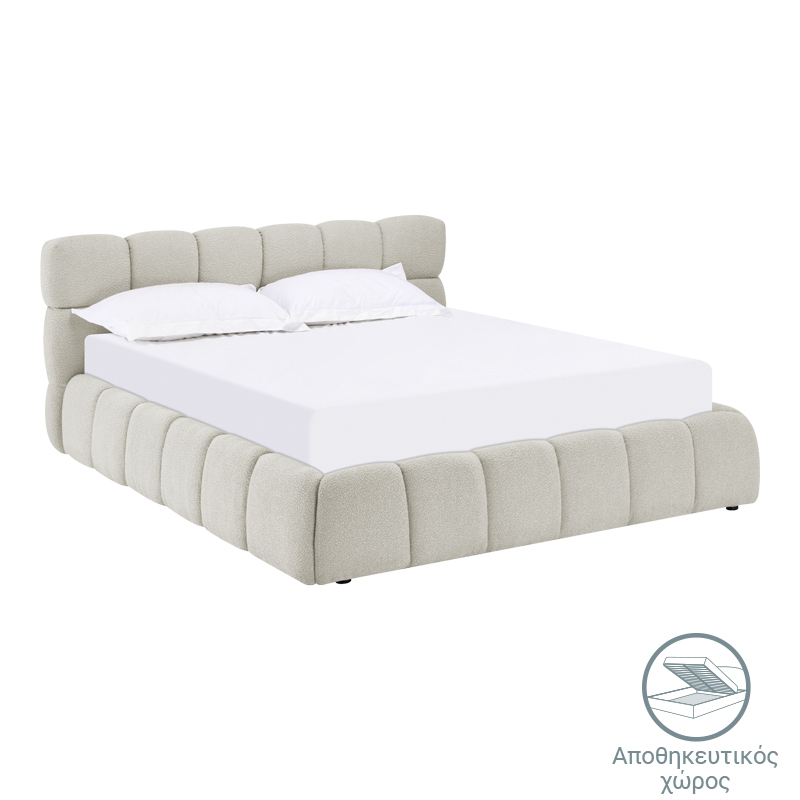 Легло, Jeby, Тапицирано, Кремав, 160х200см.