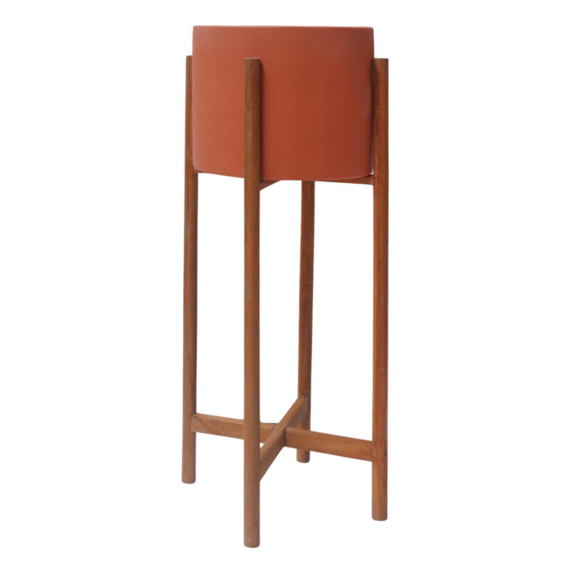 Основа за маса, INDOOR POT RENTIL HM4684.08L, Тиково дърво, Керамика, 27х66см.