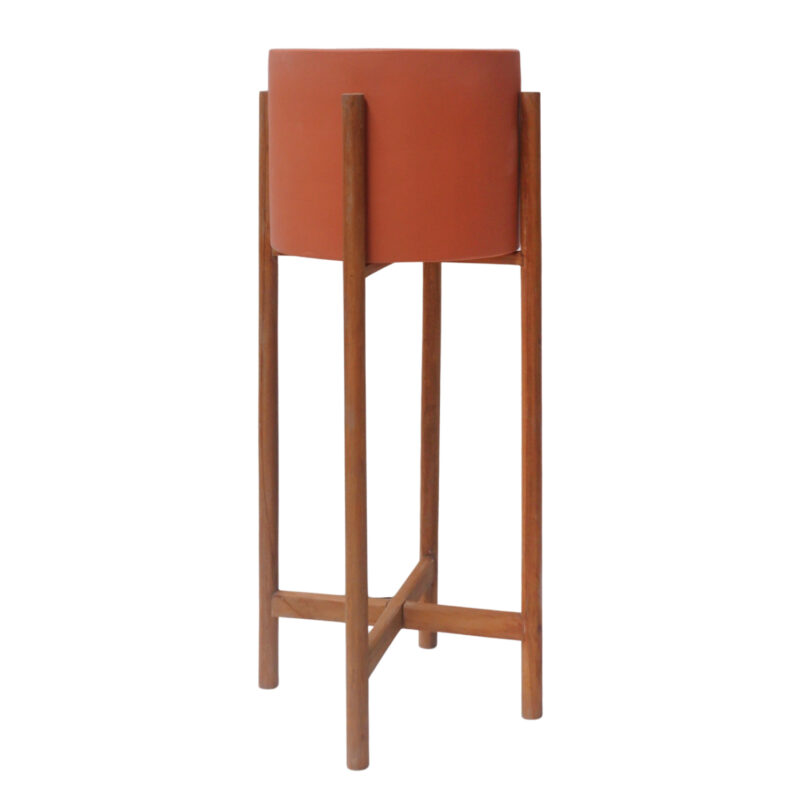 Основа за маса, INDOOR POT RENTIL HM4684.08S, Тиково дърво, Керамика, 27х56см.