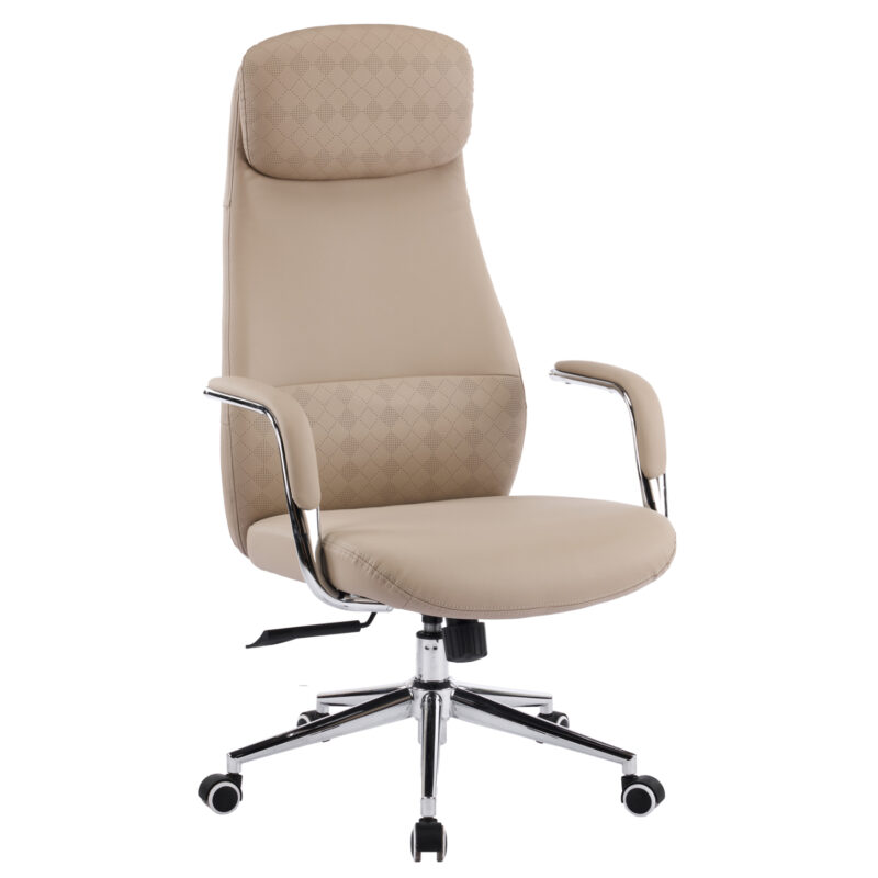 Офис стол, SONTY, Бежов, Изкуствена кожа, 67х68х125см.