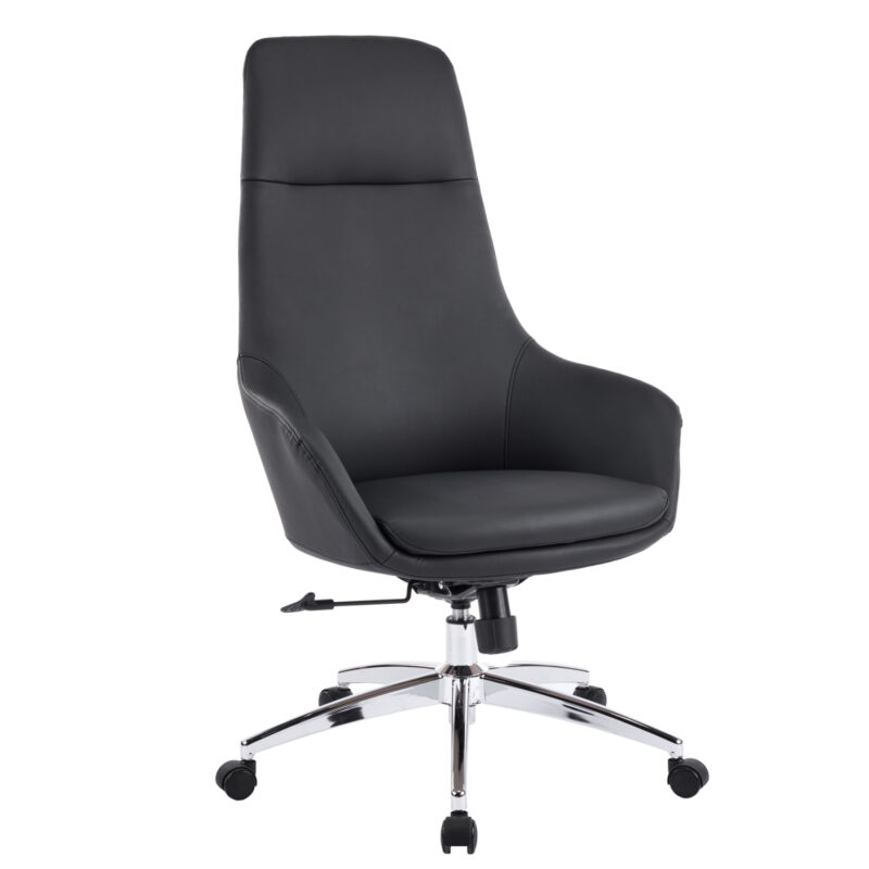 Офис стол, BEKKER, Черен, Изкуствена кожа, 67х67х126см.