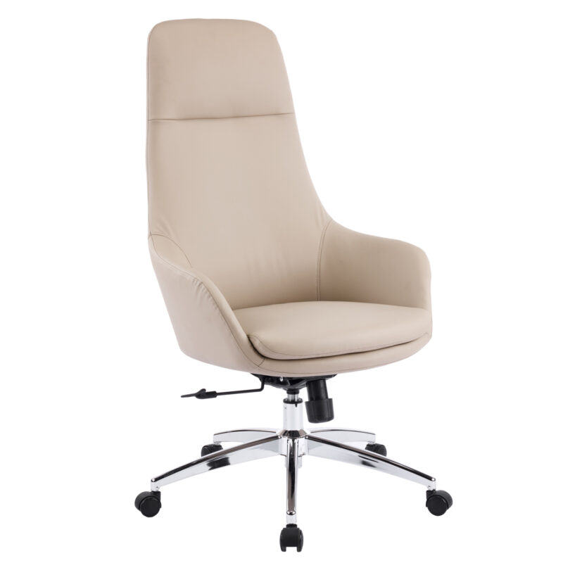 Офис стол, BEKKER, Бежов, Изкуствена кожа, 67х67х126см.