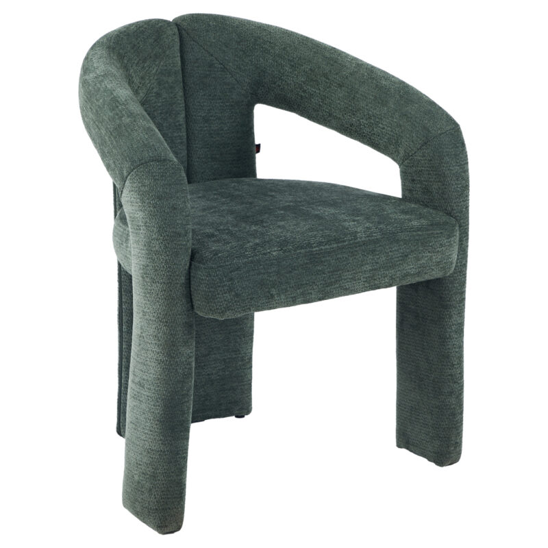 Трапезен стол, GREEN LINEN FABRIC, Зелен, Текстил, 64х50х76см.